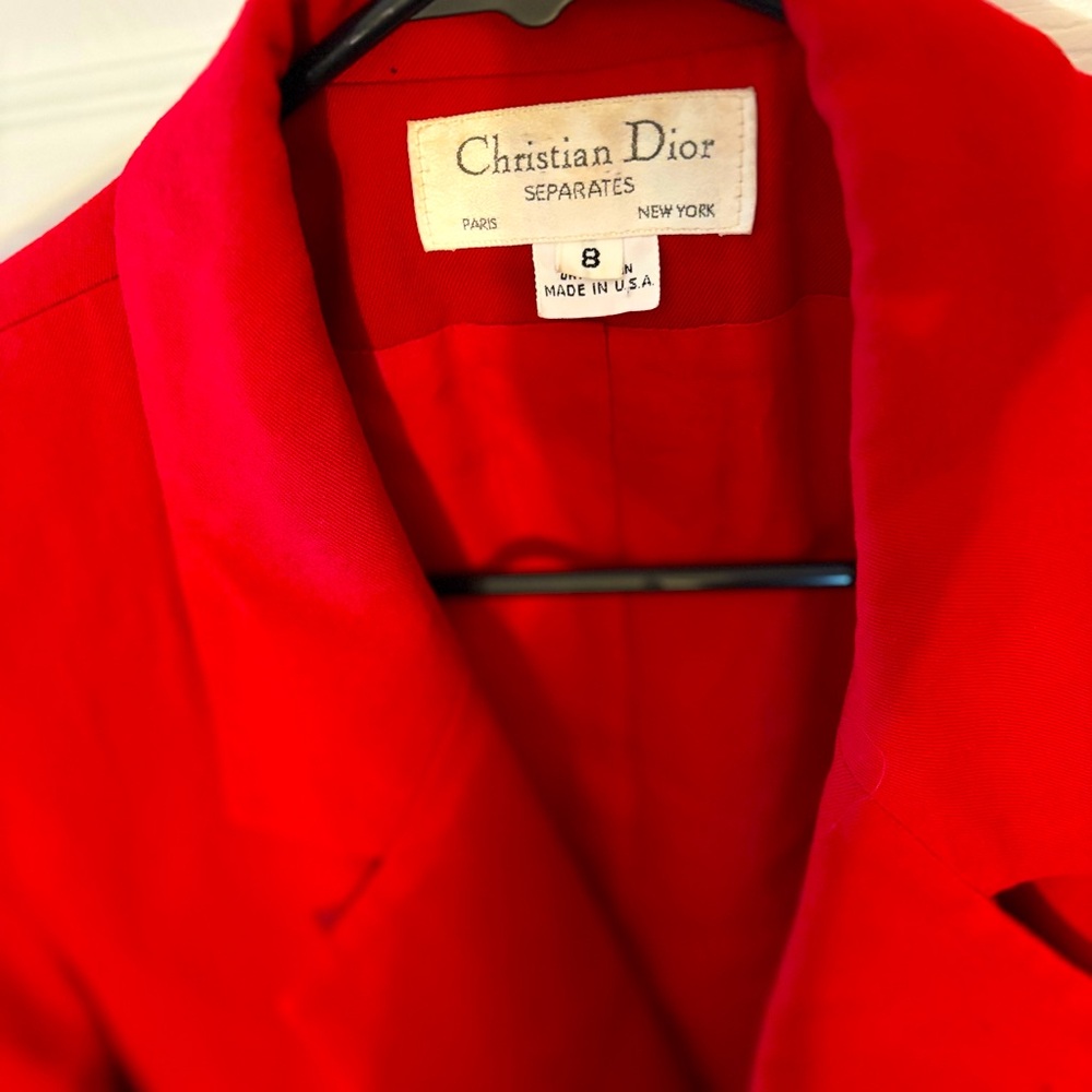 Christian Dior red vintage blazer size 8